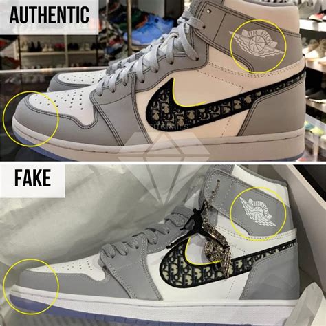 fake jordan dior|Air Dior Jordan 1 Sneakers: How To Spot The Real Deal.